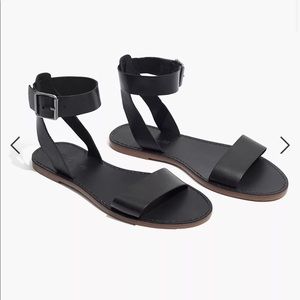 Madewell The Boardwalk Ankle Strap Sandals in Leather  NWOT